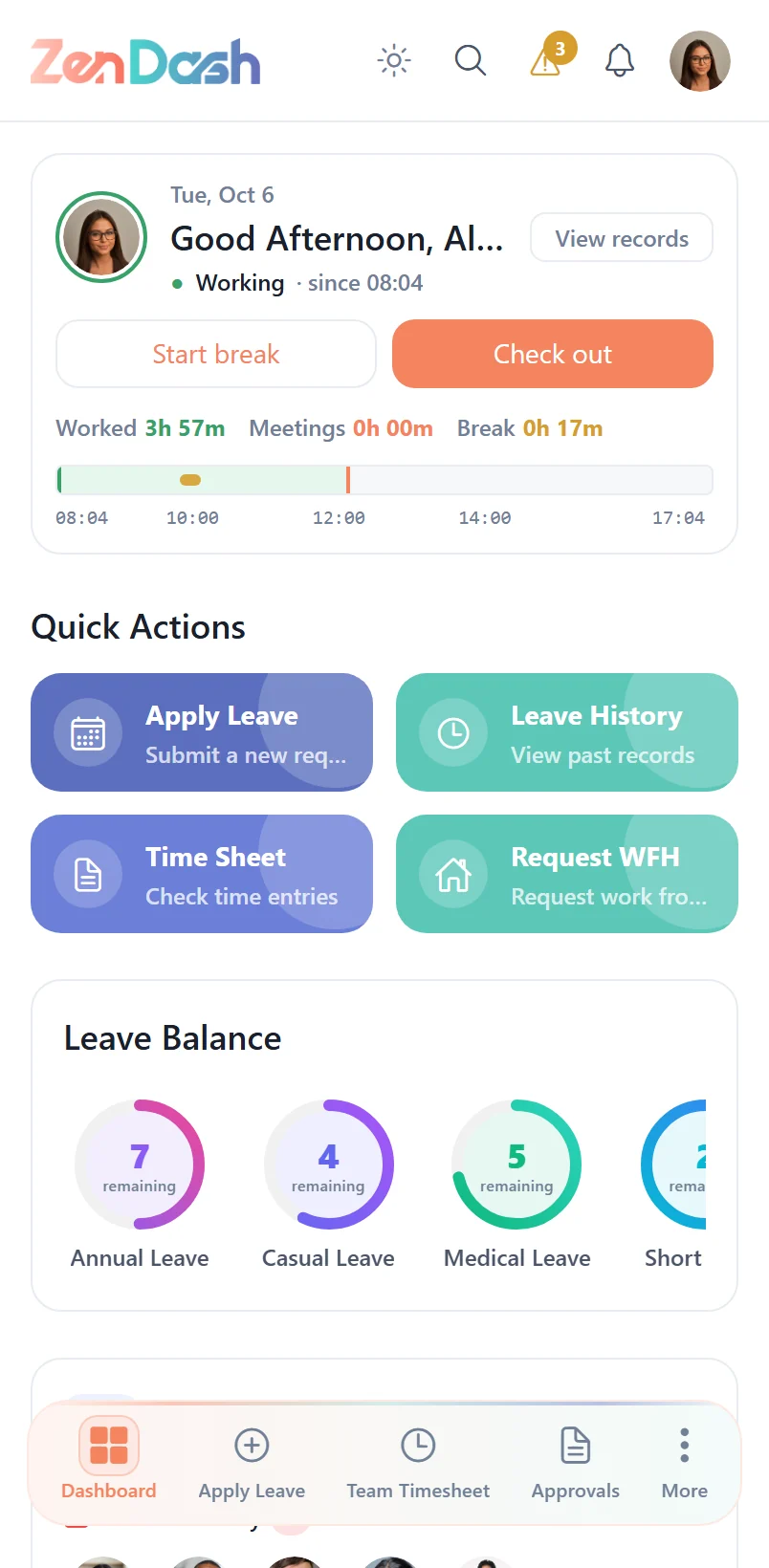 ZenDash on a phone