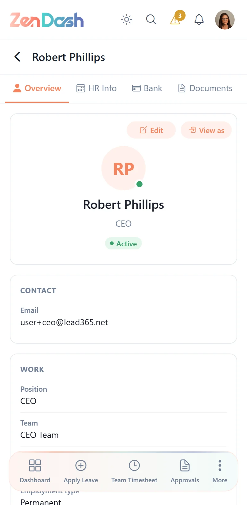 Employee Management on mobile